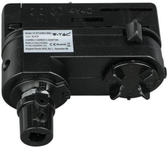 VTAC Adaptateur Pour Rail Triphasé Noir