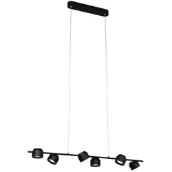 Paulmann LED Pendelleuchte PURIC PANE I 3STEP DIM, 6-flammig, 6x 4.5W 2700K 350lm 55°, dreh- und neigbar, schwarz PAUL-79773