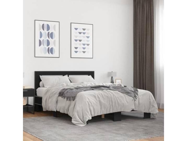 Holzwerkstoff Stabilität Schlafzimmer Bettgestell 140x200 Schwarz Bettgestell Schwarz 140x200 cm Holzwerkstoff Metall Kopfteil Stabilität Lattenrost Schlafzimmer