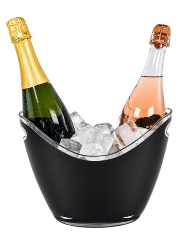 Vin Bouquet FIE 006 Champagnekoeler Zwart voor 2 Flessen Wijn, Cava of Champagne
