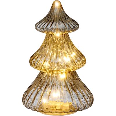 LED Dekofigur CREATIV HOME "Deko-Figur Tannenbaum", grau, H:21cm Ø:13cm, Leuchten, mit LED-Beleuchtung