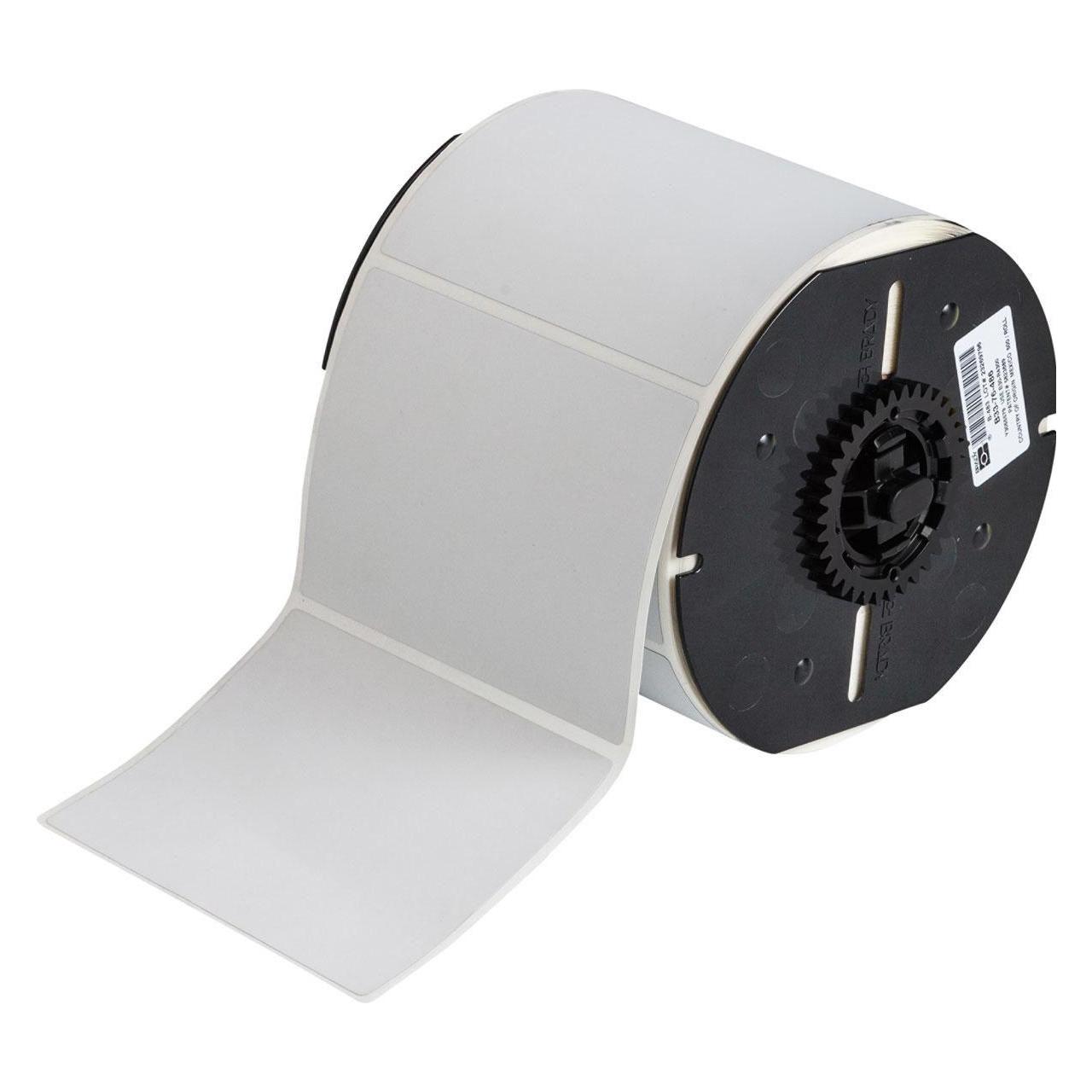 Brady B33-76-486, metallisierter Polyester, Hellgrau, matt, 101.60 x 76.20 mm, extra stark haftend (106.68 mm) (B33-76-486)