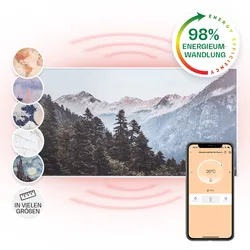 Wonderwall Air Art Smart Infrarotheizung 120x60cm 700W Wandinstallation App-Steuerung Berge