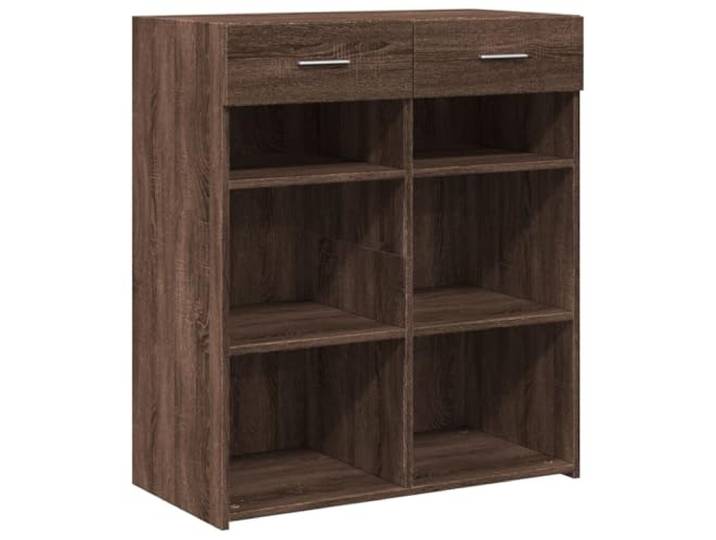 Sideboard Braun Eichen-Optik 80x42,5x93 cm Holzwerkstoff mit 2 Schubladen Klassisches Design, langlebiger Holzwerkstoff, glatte Oberfläche, viel Stauraum, 2 Schubladen, einfache Reinigung,