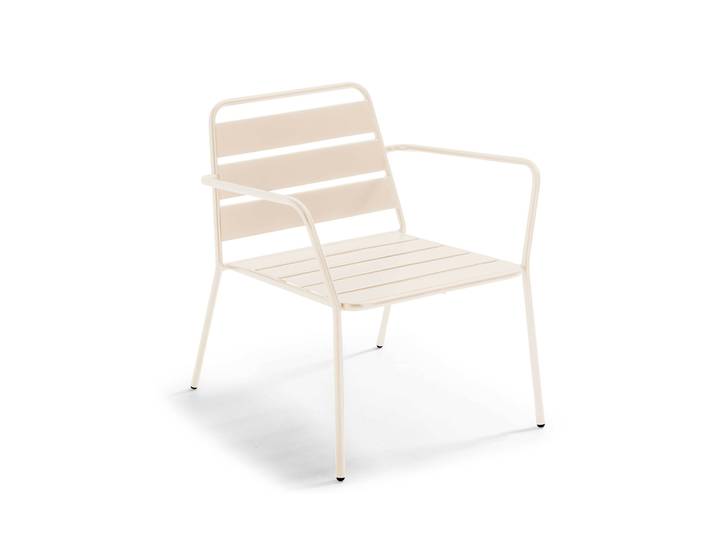 Oviala - Fauteuil de jardin bas en métal