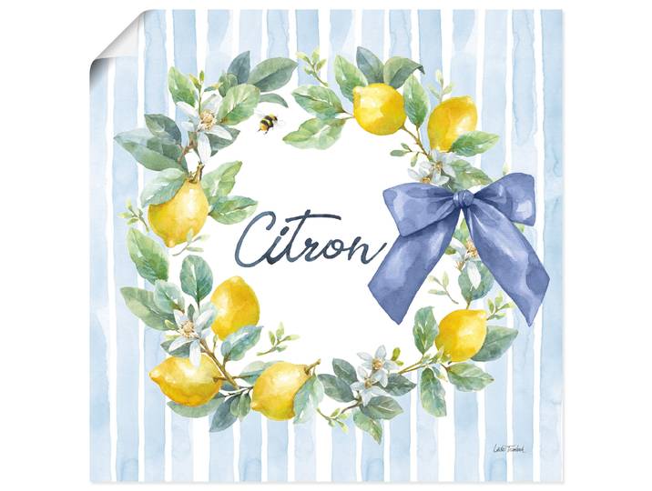 Wandbild ARTLAND Le Citron III , bunt (farbe bild(er): gelb), B:50cm H:50cm, Papier, Bilder, Wandbild, als Alubild, Leinwandbild, Poster, Wandaufkleber in verschied. Grössen