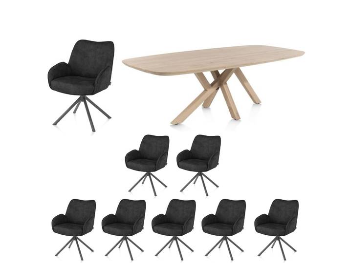 Henders & Hazel Riley/Shimla Indoor-Essgruppe 240 cm schwarz