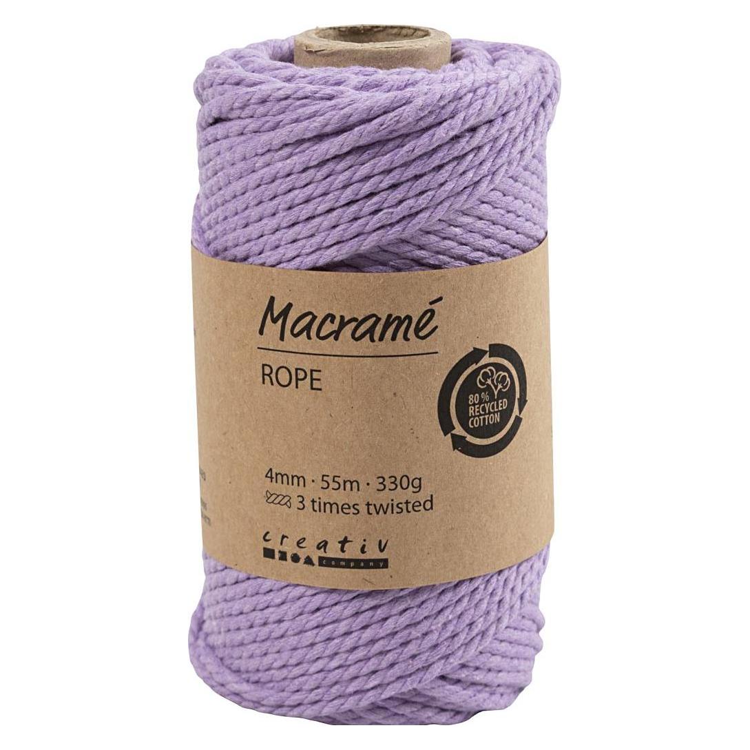 Creativ Company Baumwollgarn Makramee Rope 330 g Flieder (55 m) (414758)