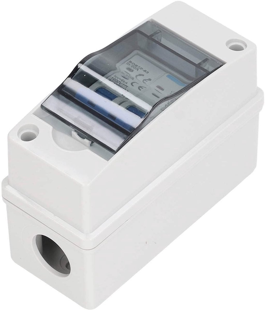 Allecto PV Solar Disconnect Switch - Miniatuur stroomonderbreker - IP65 waterdicht - 1000V DC - Wit