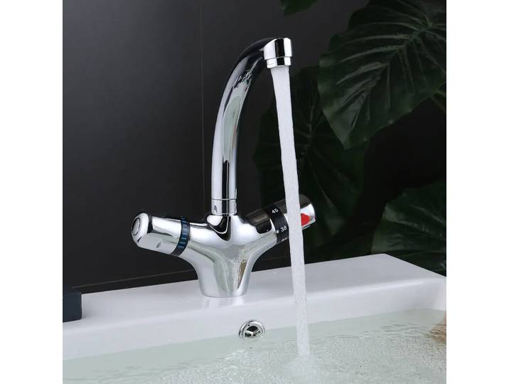 Robinet thermostatique mitigeur d'évier de cuisine robinet en acier inoxydable