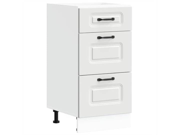 fsahslih Küchenunterschrank Kalmar Weiß Holzwerkstoff 40x46x81.5 cm Kompakter Beistellschrank für Küche und Speisekammer. Bietet strukturierten Stauraum mit höhenverstellbaren Füßen.