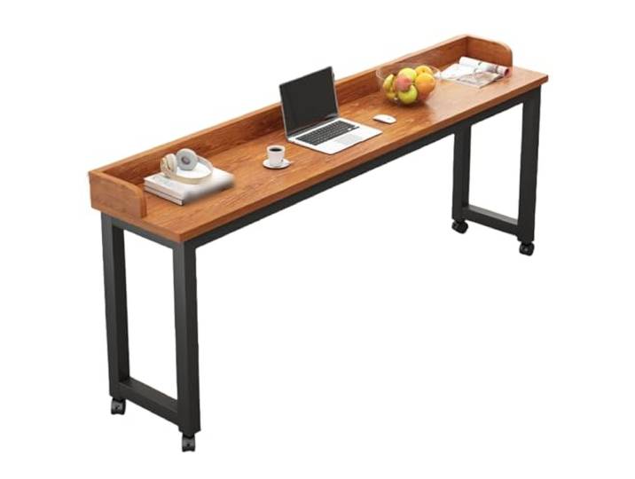 UMEXIDRA Betttisch aus Eisen und Holz mit Rollen Mobiler Bettschreibtisch in mehreren Größen mit Rollen, höhenverstellbar(100cm(39.4in))