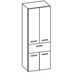 Artiqua 400 Hochschrank, Weiß Glanz, 400-HTL-1-60-7050-68 400-HTL-1-60-7050-68