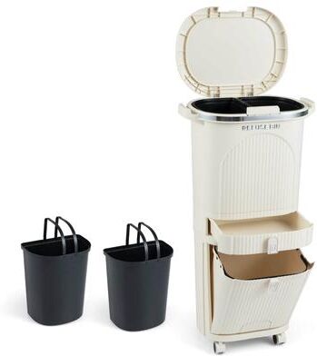11 Gallon Kitchen Trash Can with Lid and 2 Removable Buckets