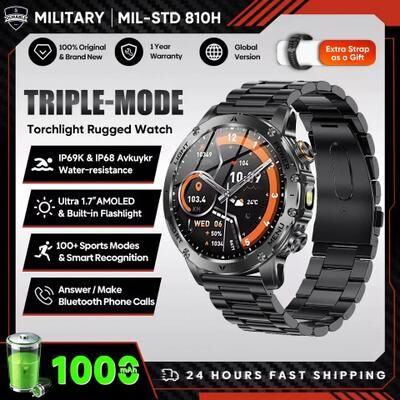 Uplift Picks PowerPulse AMOLED GPS Smart Watch Bluetooth Call NFC Fitness Watch black Steel