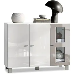 SIDEBOARD Denjo Tür in Sandgrau Hochglanz