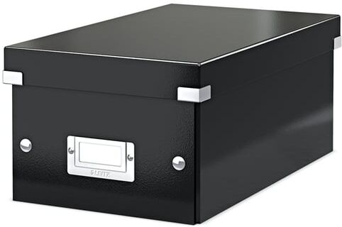 Leitz 6042 Caixa de Armazenamento DVDs Negra   Para 20 DVDs