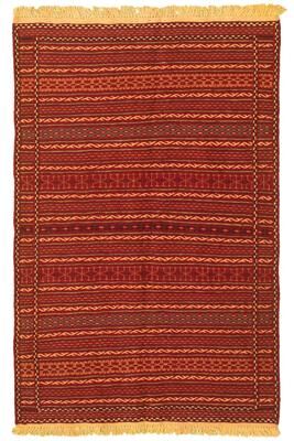 Ecarpetgallery "Flat-weave Ottoman Kashkoli Red Wool Sumak - 3'4 x 5'1/3'4"" x 5'1"""