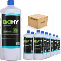 BiOHY Klarspüler (12x1l Flasche) |  Ökologisches Hochkonzentrat | Geeignet für alle Spülmaschinen, für unschlagbaren Glanz auf Gläsern & Geschirr