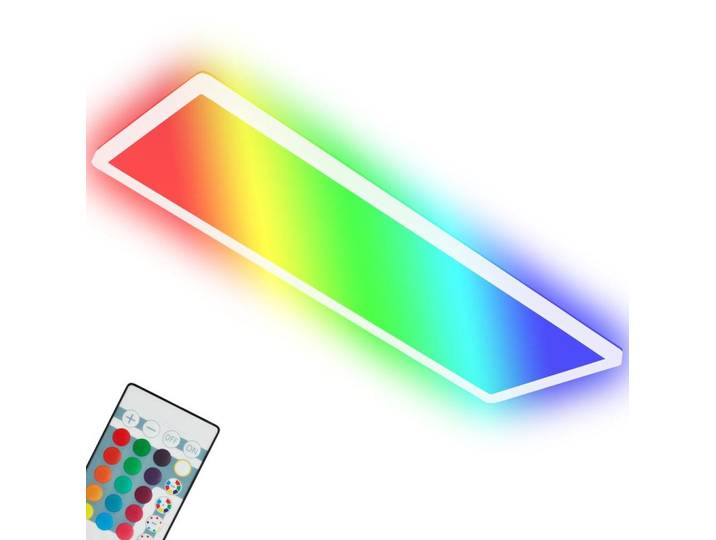 Briloner Leuchten? Plafonnier ultraplat RGBW\, plafonnier LED avec r tro clairage\, blanc neutre\, panneau LED\, changement de couleur\, dimmable\, t l blanc