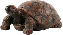 "XBrand 21.3""L Brown and Black Concrete/MgO Walking Turtle Statue, Indoor or Outdoor Décor, Garden Décor, Turtle Statuary"