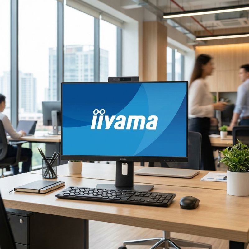 IIYAMA ProLite XUB2490HSUH B2 Écran 24'' avec webcam Moniteur de 24" avec affichage Full-HD, webcam 5MP, microphone et fonction de pivot - idéal pour