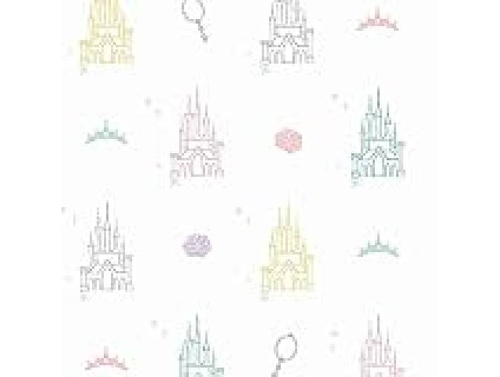 RoomMates RMK11780RL Papier peint à décoller et coller Motif château de princesses Disney Blanc/violet