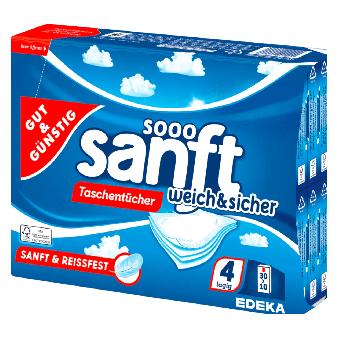 Gut & Günstig GUT&GÜNSTIG Taschentücher sanft weich & sicher, 30x 10 Tücher (197047002)