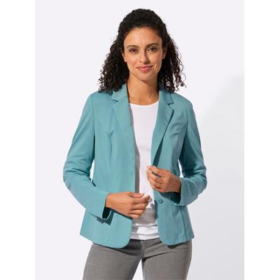 Jerseyblazer INSPIRATIONEN "Jersey-Blazer", Damen, Gr. 42, blau (ozean), 58% Viskose, 36% Polyamid, 6% Elasthan, Blazer
