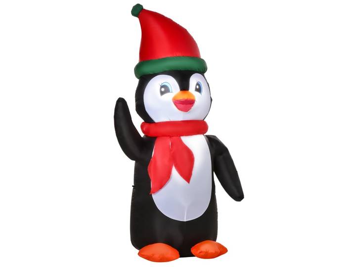 AUFBLASBARER Pinguin Weihnachtsdekoration 1,6 m mit Lichtern Polyester