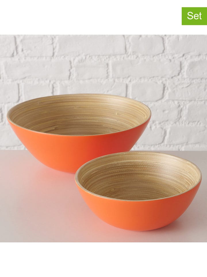 Boltze 2er-Set: Schalen "Bambo" in Orange - onesize