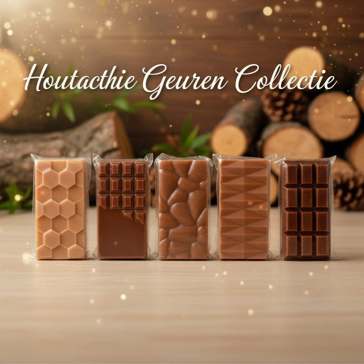 Scentulp Houtachtige wax melts set met 5 handgemaakte geuren
