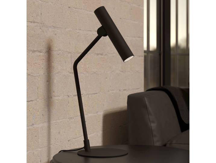 LED-bureaulamp Almudaina, zwart, Woon-/ Eetkamer, metaal, Modern, LED tafellamp