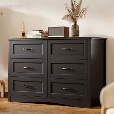 Gizoon 6-Drawers Dresser Storage, Modern Wood Vertical Organizer Storage Tower for Bedroom