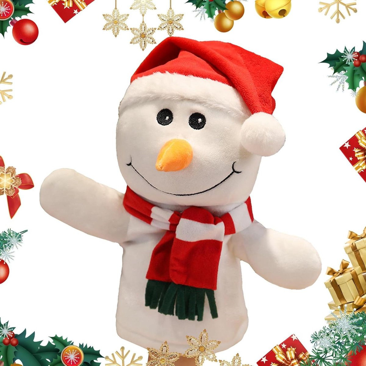 Kerst Handpop - Pluche Verhaalpop met Open Mond voor Interactief Spelen