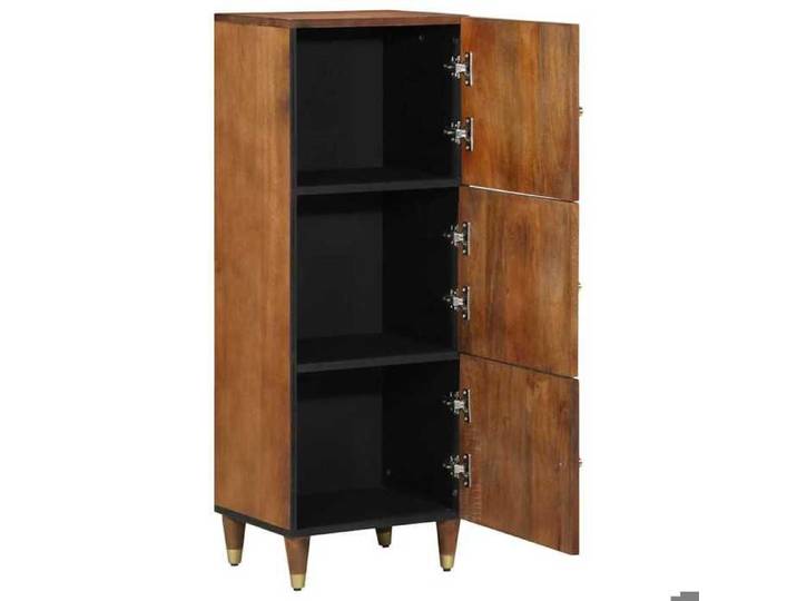 CLARENCE - NEW Meuble haut - JILL'S - Commode de rangement Pour salon Marron Miel avec accents dorés Bois de Manguier Massif