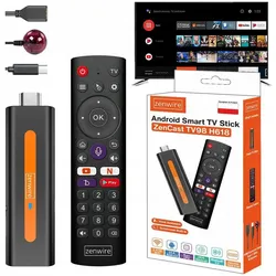 Retoo Odtwarzacz Multimedialny Przystawka Android 14 Smart TV Stick Box WiFi 2/16 ZENWIRE TV98 H618 (16 GB), Streaming Box