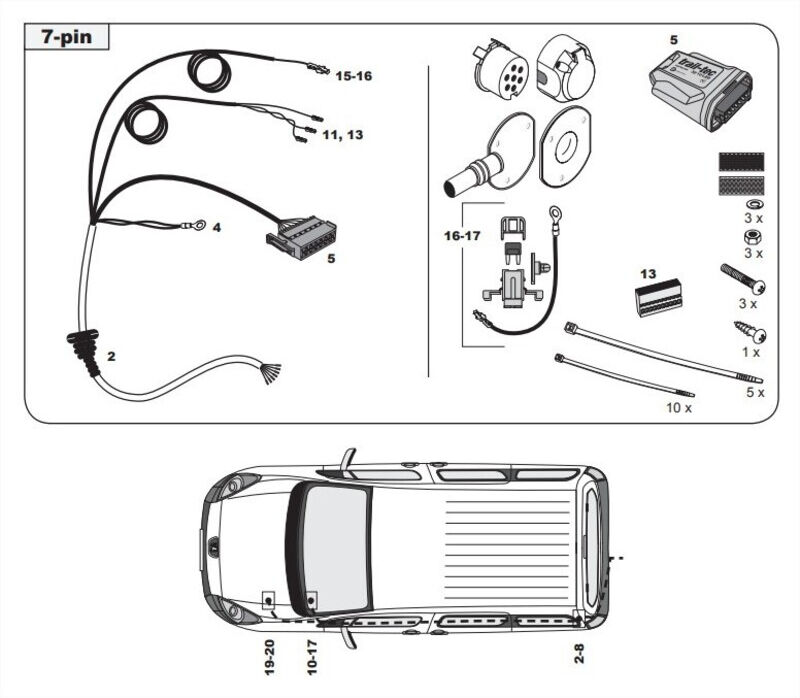 FAISCEAU SPECIFIQUE 7 BROCHES POUR PEUGEOT 208 (06/19-)