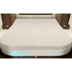 Spannbettlaken für Queensbett mit Abrundung oder Ecke Sand