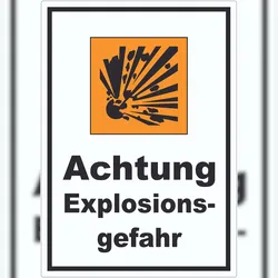 HB-Druck Aufkleber Gefahrensymbol Explosionsgefahr A9 (37x52mm)