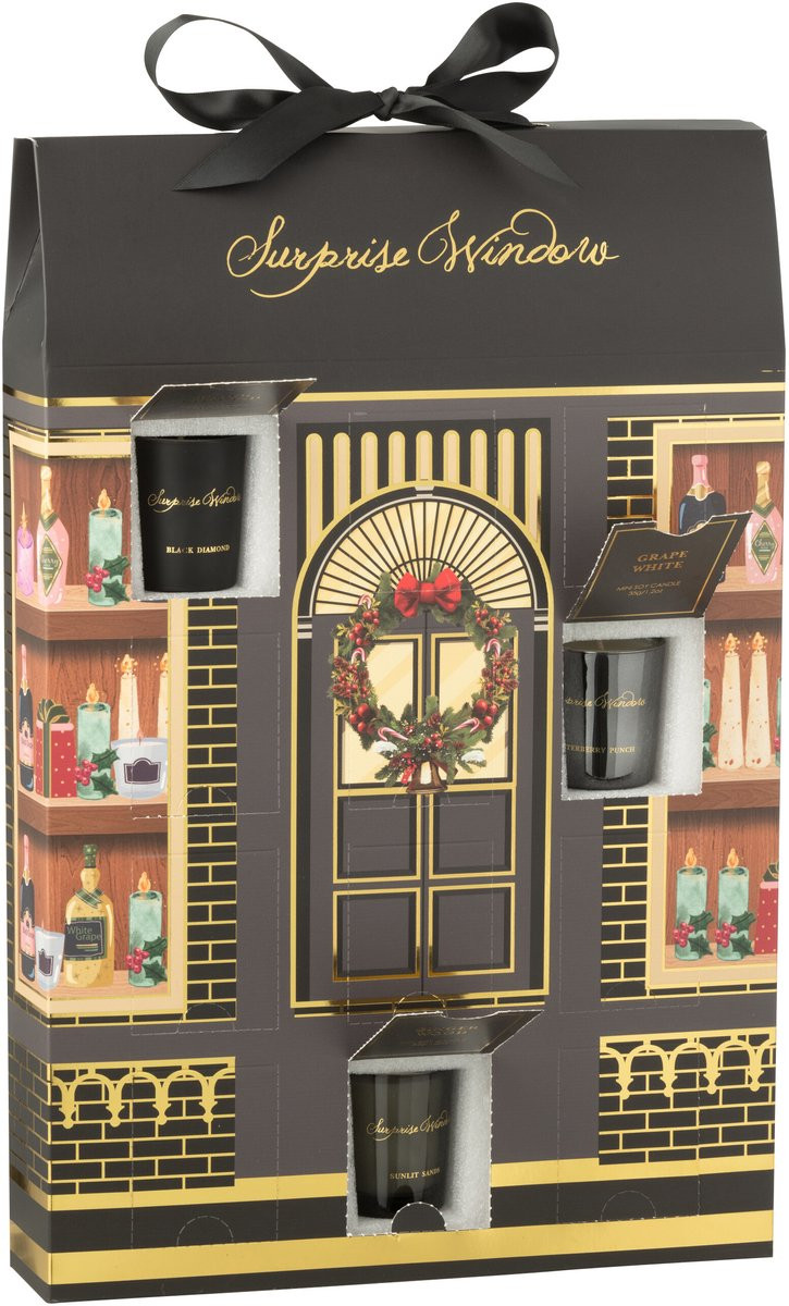 J-Line geurkaars Surprise Window zwart/mix - 12 stuks
