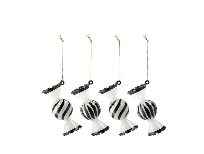 Scandi Living Boules de Noël Jolly, lot de 4 Blanc