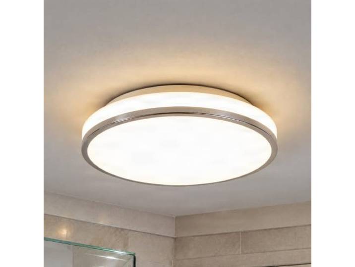 Lindby LED Deckenlampe Lyss (spritzwassergeschützt (Modern) in Weiß aus Glas (1 flammig,) - Bad Deckenleuchte Lampe Badezimmerleuchte