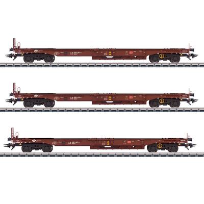 Güterwagen MÄRKLIN "Taschenwagen-Set DB AG - 47464", braun, Modelleisenbahn-Fahrzeuge, Kinder, Kunststoff, Metall