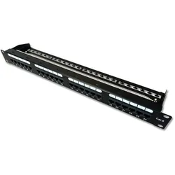 Datacom Patch Panel 19inch, UTP 24 port CAT6 DUAL 1U BK (4x6p) VL, Server Zubehör, Schwarz