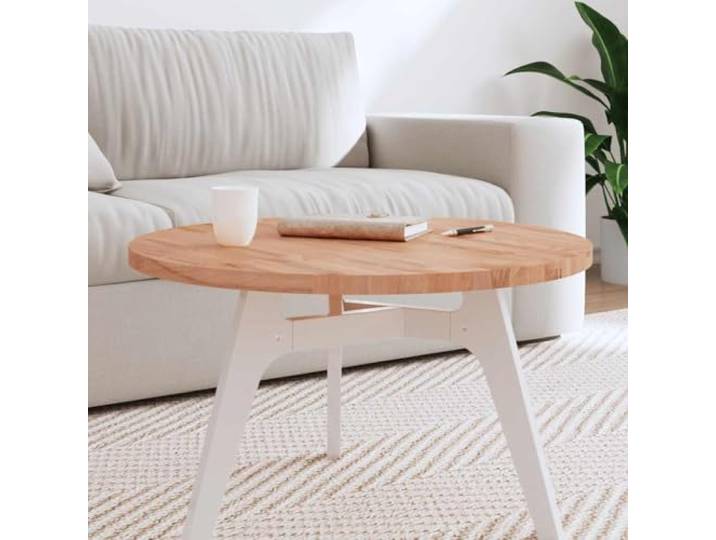 POUFGDR Runde Tischplatte, Massivholz, Buche, 70 x 2,5 cm Leicht zu reinigende Oberfläche, langlebig, für Couchtisch oder DIY-Projekt, einzigartige natürliche Maserung