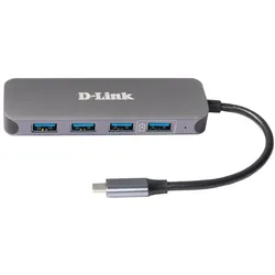 D-Link DUB-2340, USB-C-Hub mit 4 USB-3.0-Ports inklusive Ladefunktion