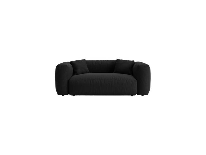 Modulares 2-Sitzer Design Sofa „Martina“ Strukturstoff Schwarz Micadoni