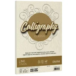 Favini, Kopierpapier, Calligraphy Linen Inkjet Papier A4 (210x297 mm) 50 Blatt Elfenbein (A4, 50 Blätter, 120 g/m2)