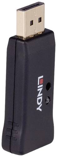 LINDY 32118 DisplayPort EDID Emulator [1x DisplayPort Stecker - 1x DisplayPort Buchse] Schwarz 4K UHD